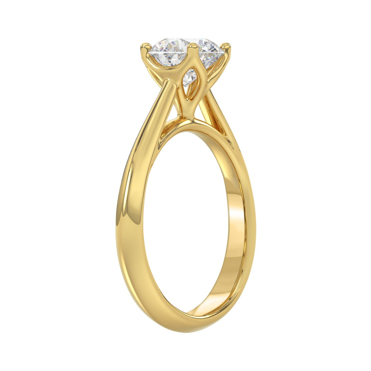 LADIES SOLITAIRE RING 1 1/2CT ROUND DIAMOND 14K YELLOW GOLD