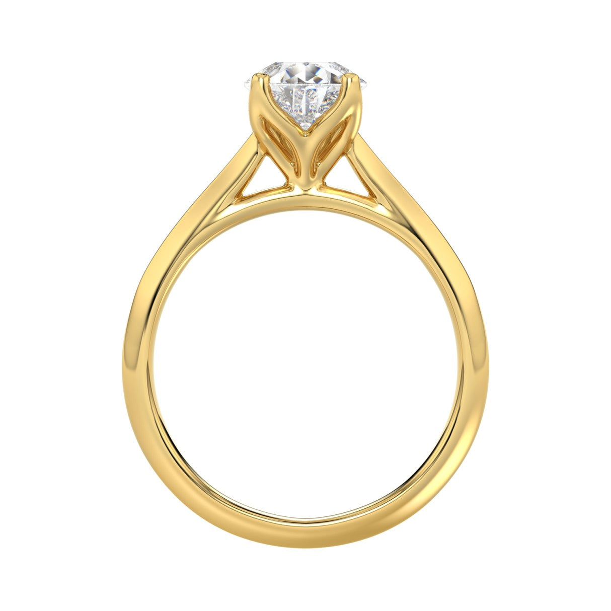 LADIES SOLITAIRE RING 2CT PEAR DIAMOND 14K YELLOW GOLD