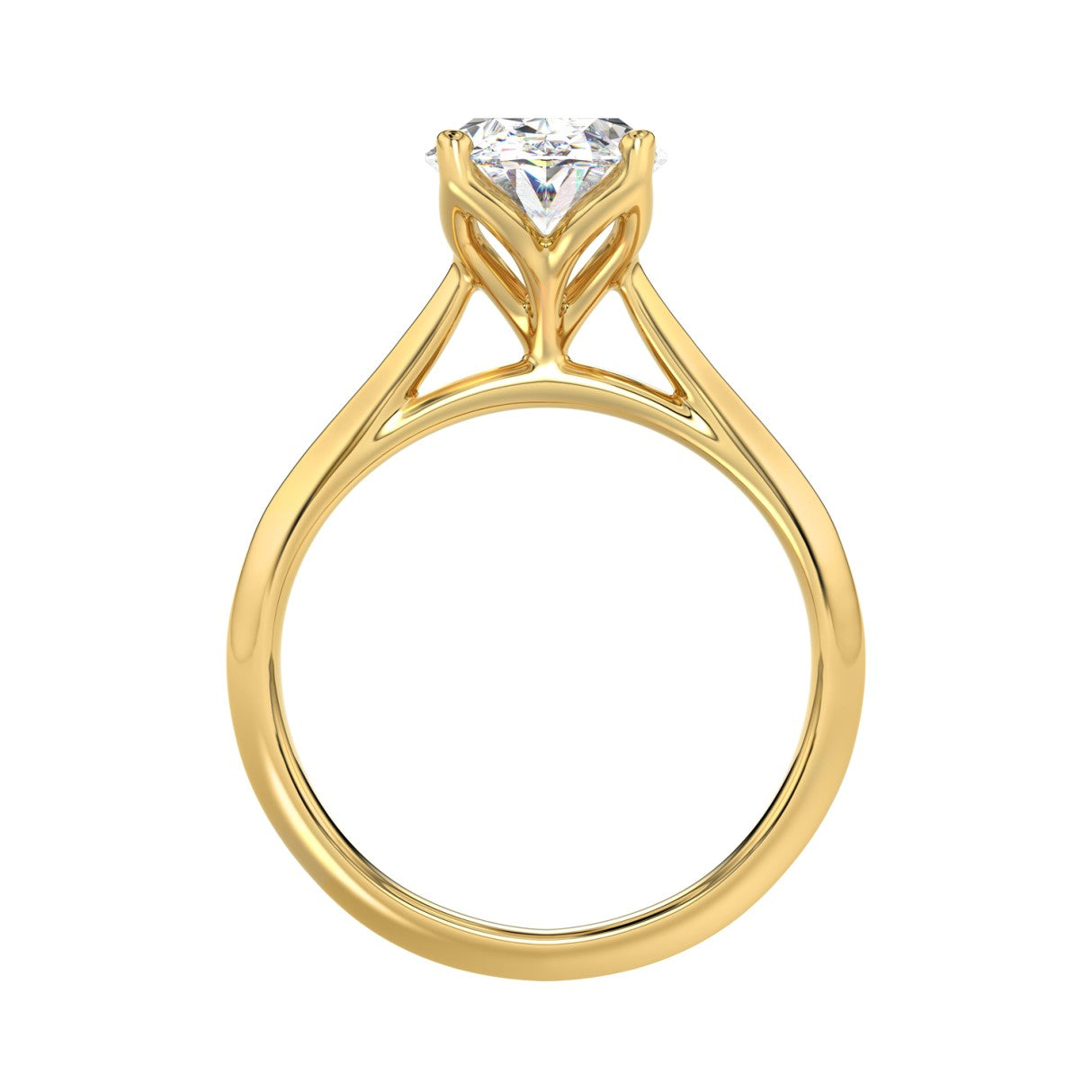 LADIES SOLITAIRE RING 3CT OVAL DIAMOND 14K YELLOW GOLD