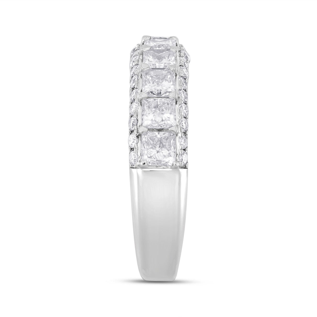 14K WHITE GOLD 1 1/2CT ROUND/PRINCESS DIAMOND LADIES RING