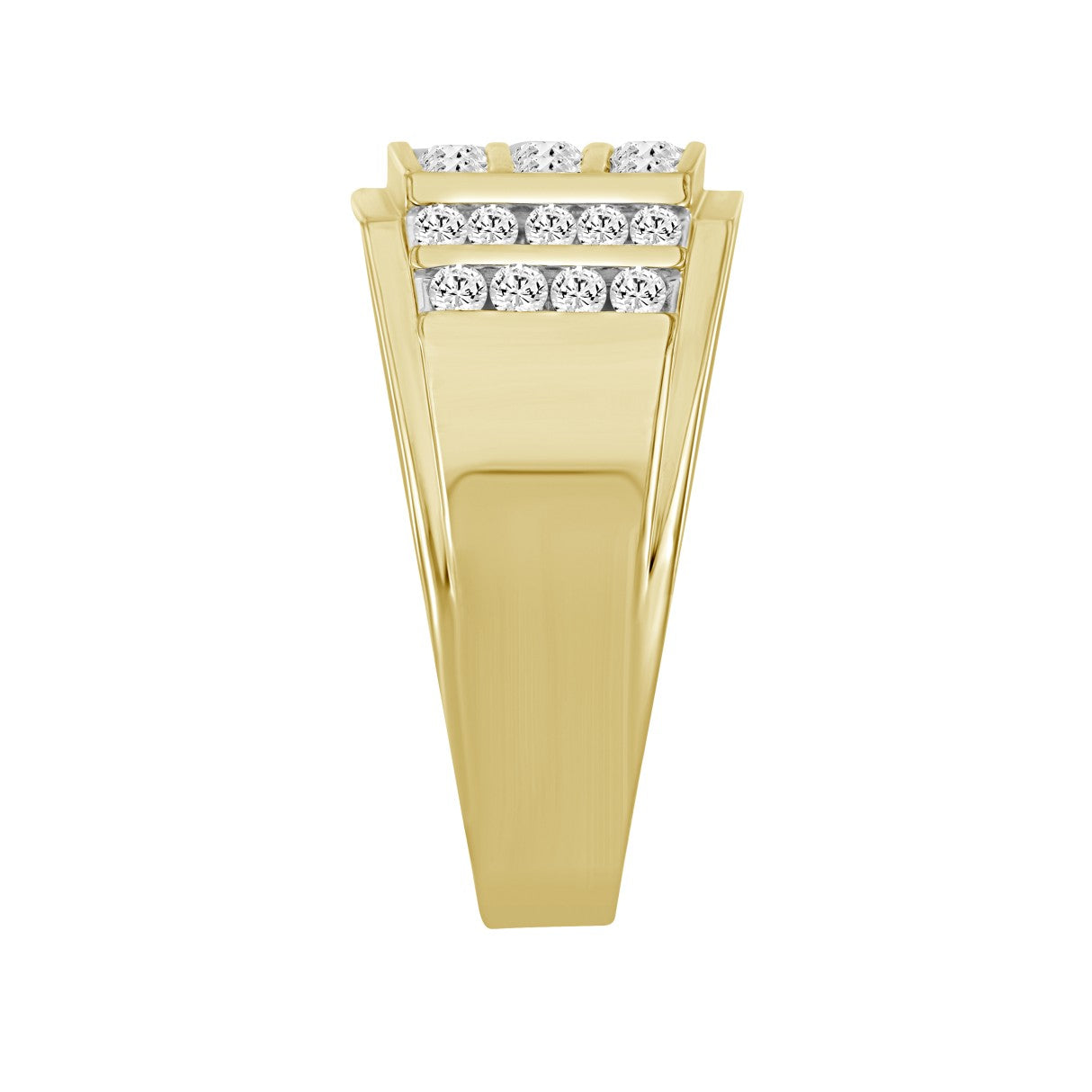 MEN'S RING 1 1/2CT ROUND DIAMOND 14K YELLOW GOLD