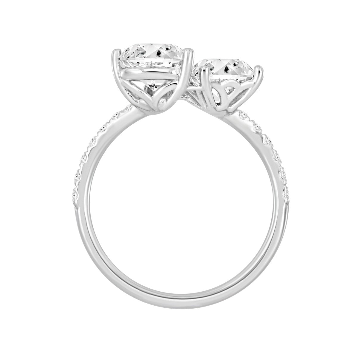 LADIES RING 2 1/4CT ROUND/HEART/PRINCESS DIAMOND 14K WHITE GOLD