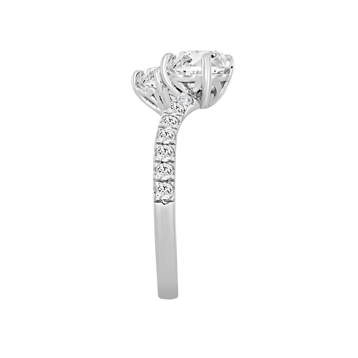 LADIES RING 2 1/4CT ROUND/HEART/PRINCESS DIAMOND 14K WHITE GOLD