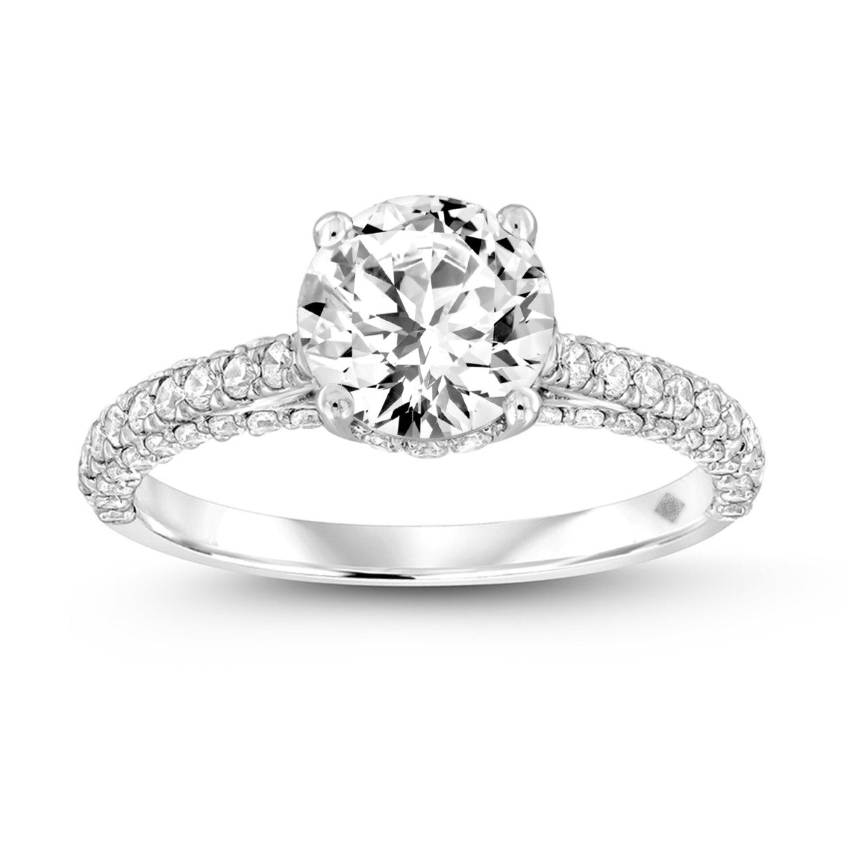 LADIES RING 1 1/2CT ROUND DIAMOND 14K WHITE GOLD