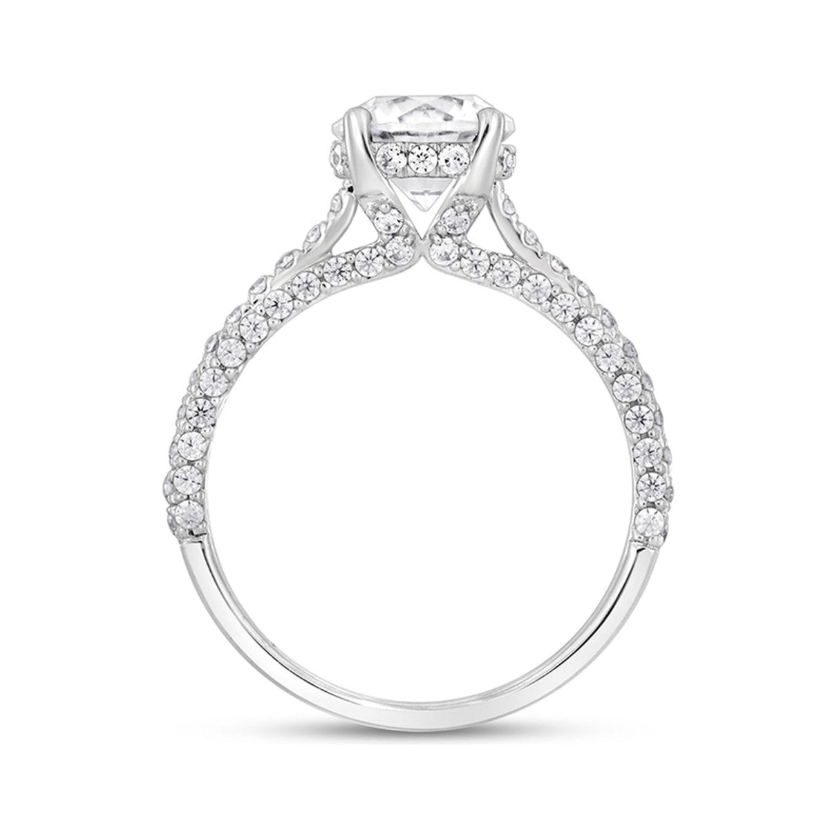 LADIES RING 1 1/2CT ROUND DIAMOND 14K WHITE GOLD