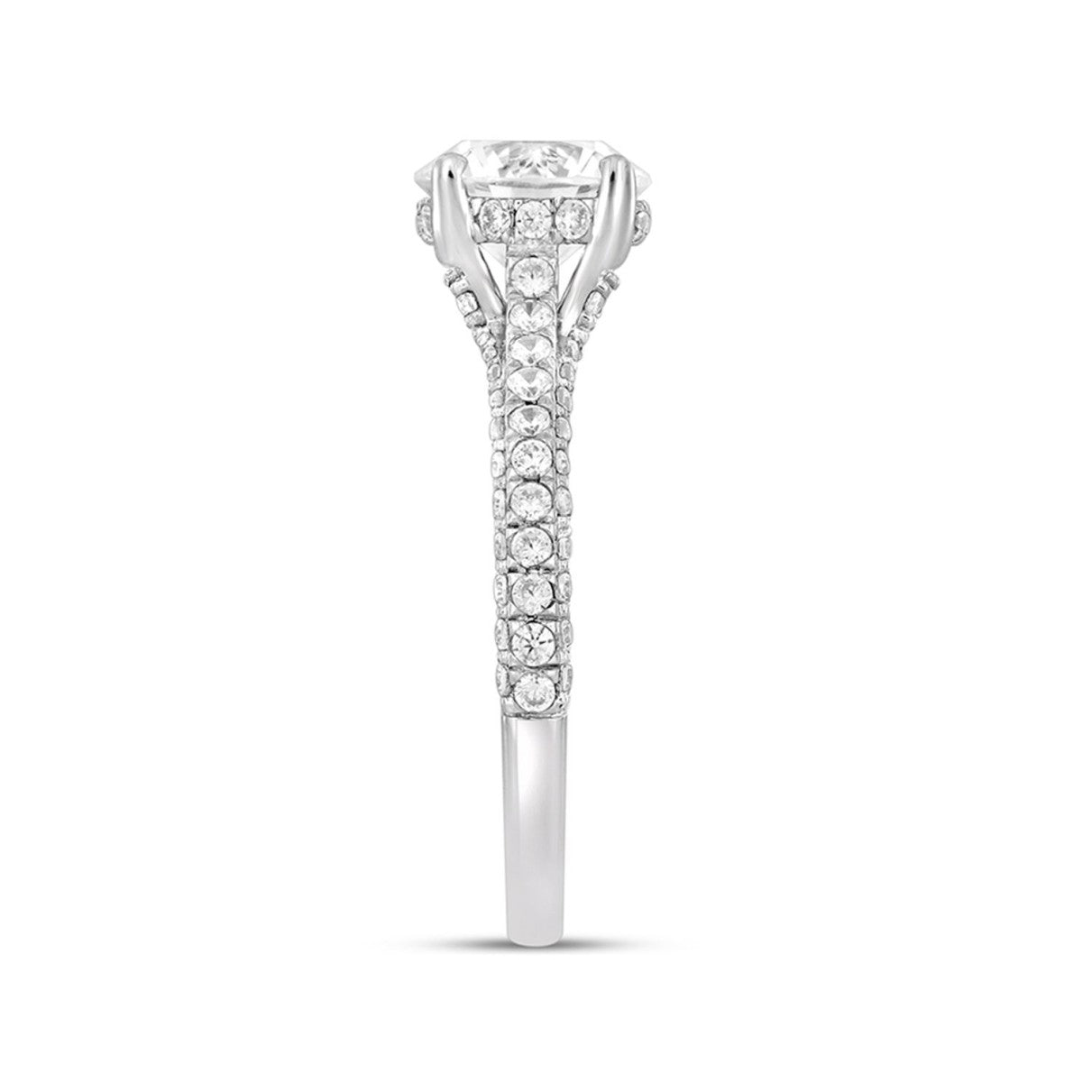 LADIES RING 1 1/2CT ROUND DIAMOND 14K WHITE GOLD