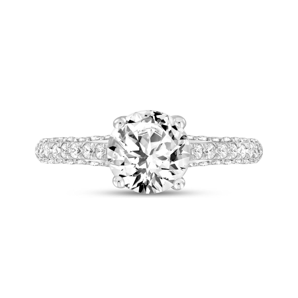 LADIES RING 1 1/2CT ROUND DIAMOND 14K WHITE GOLD