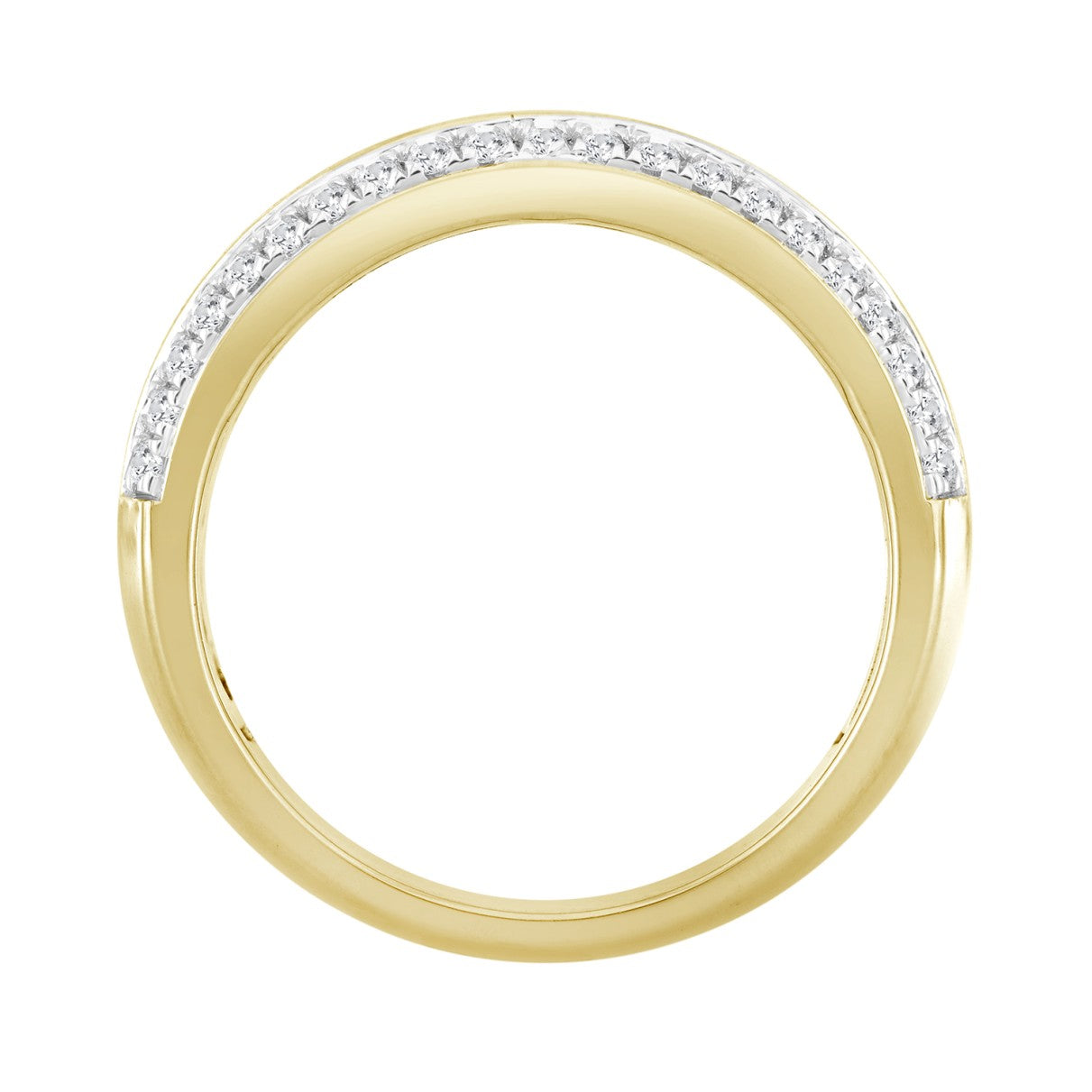 MENS RING 1/2CT ROUND DIAMOND 14K YELLOW GOLD