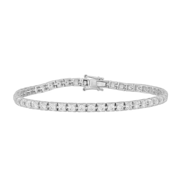 LADIES BRACELET 3CT ROUND DIAMOND 14K WHITE GOLD