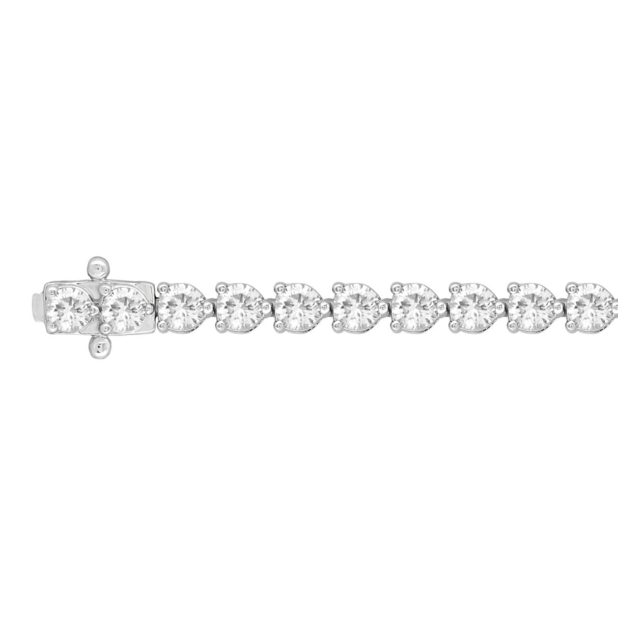 LADIES BRACELET 3CT ROUND DIAMOND 14K WHITE GOLD