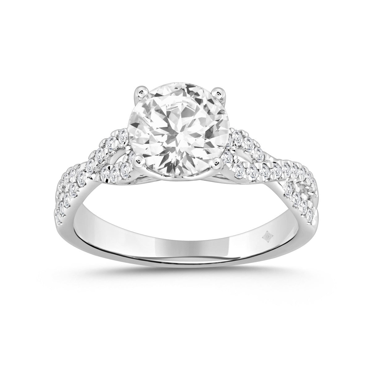 LADIES BRIDAL SET 2CT ROUND DIAMOND 14K WHITE GOLD (ROUND DIAMOND 1 1/2CT )