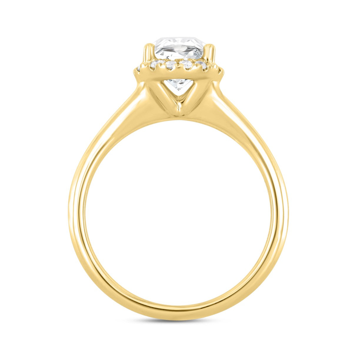 LADIES RING 2 1/6CT ROUND/OVAL DIAMOND 14K YELLOW GOLD (CENTER STONE OVAL DIAMOND 2CT )