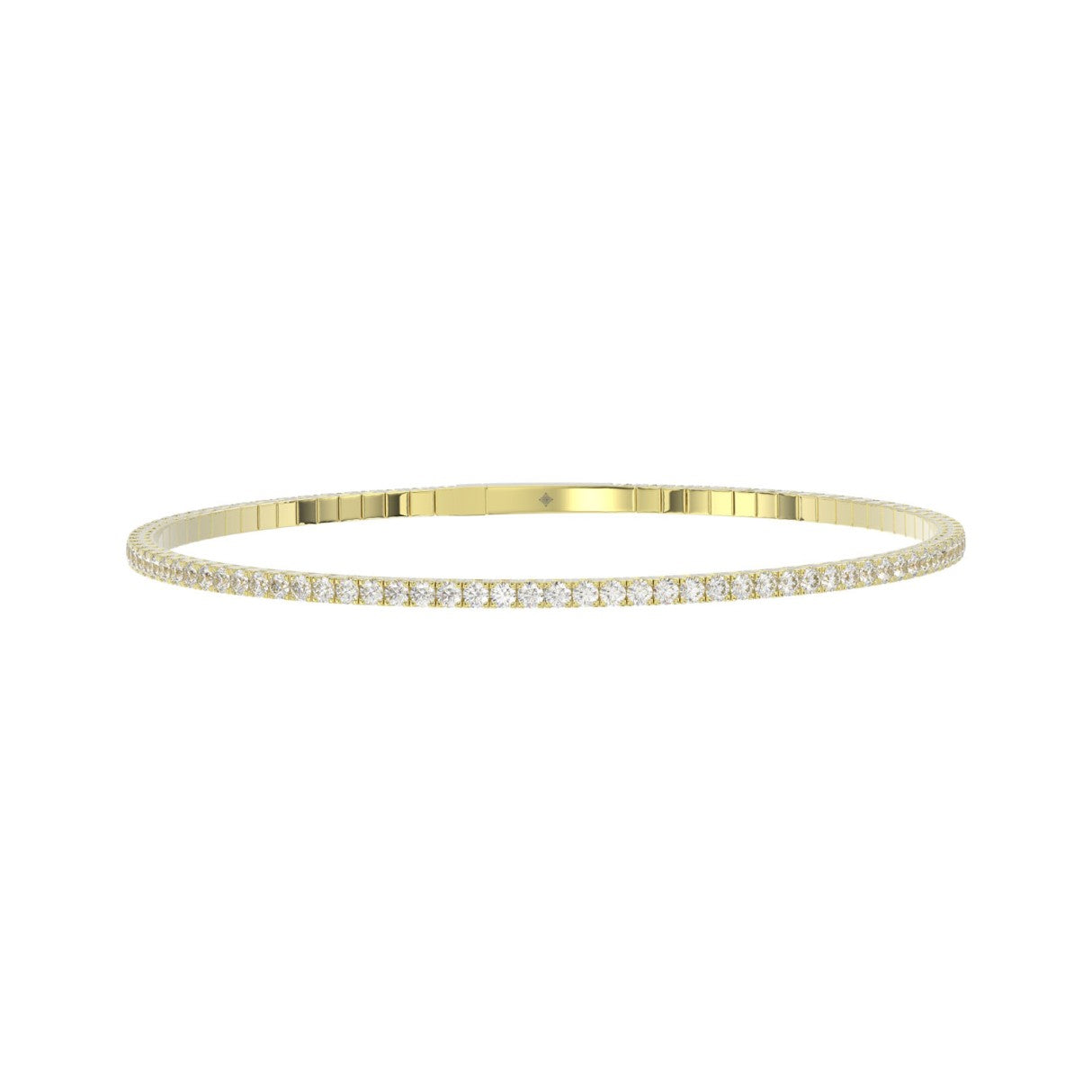 LADIES FLEXIBLE BANGLE 5 1/3CT ROUND DIAMOND 14K YELLOW GOLD 