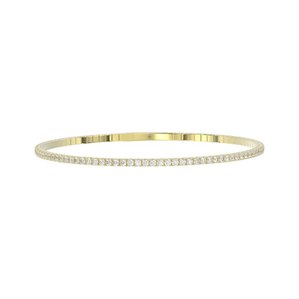 LADIES FLEXIBLE BANGLE 5 1/3CT ROUND DIAMOND 14K YELLOW GOLD 