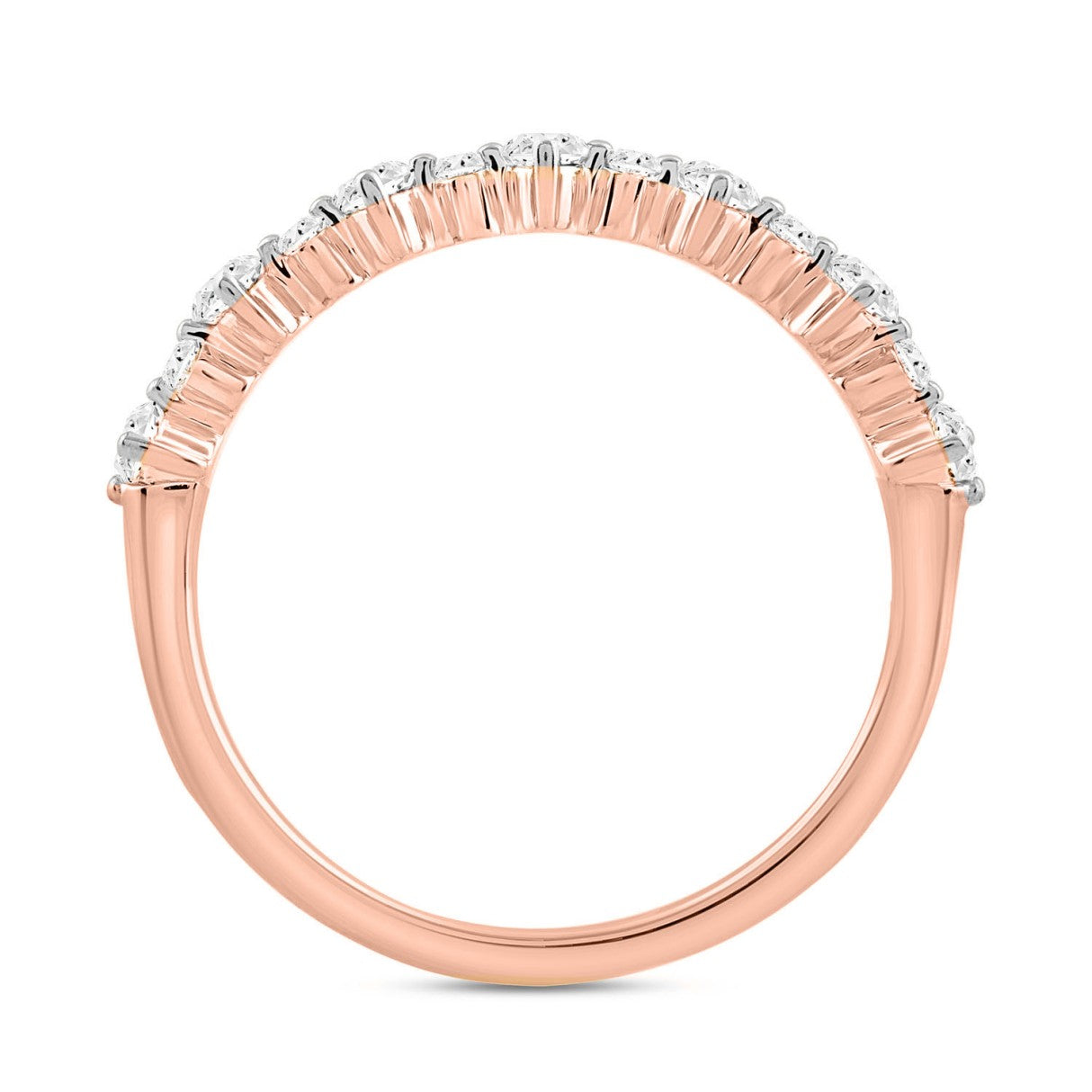 LADIES BRIDAL SET 2 1/2CT ROUND DIAMOND 14K ROSE GOLD (CENTER STONE PRINCESS DIAMOND 2CT)