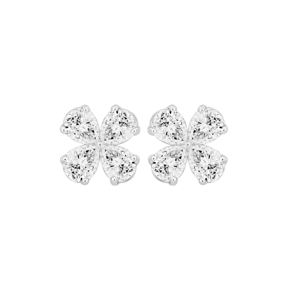 LADIES EARRINGS 1 1/3CT PEAR DIAMOND 14K WHITE GOLD