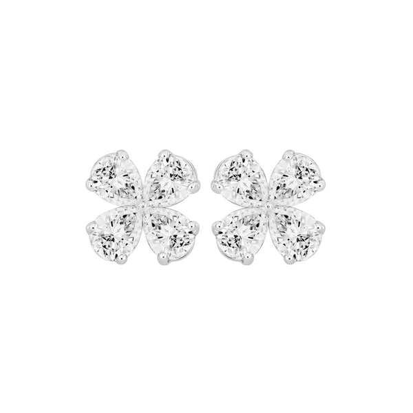 LADIES EARRINGS 1 1/3CT PEAR DIAMOND 14K WHITE GOLD