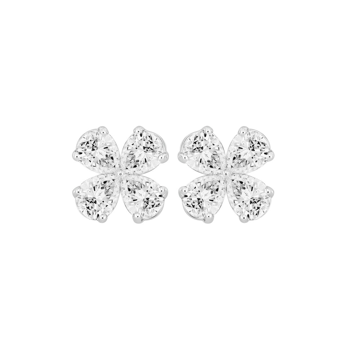 LADIES EARRINGS 1 1/3CT PEAR DIAMOND 14K WHITE GOLD