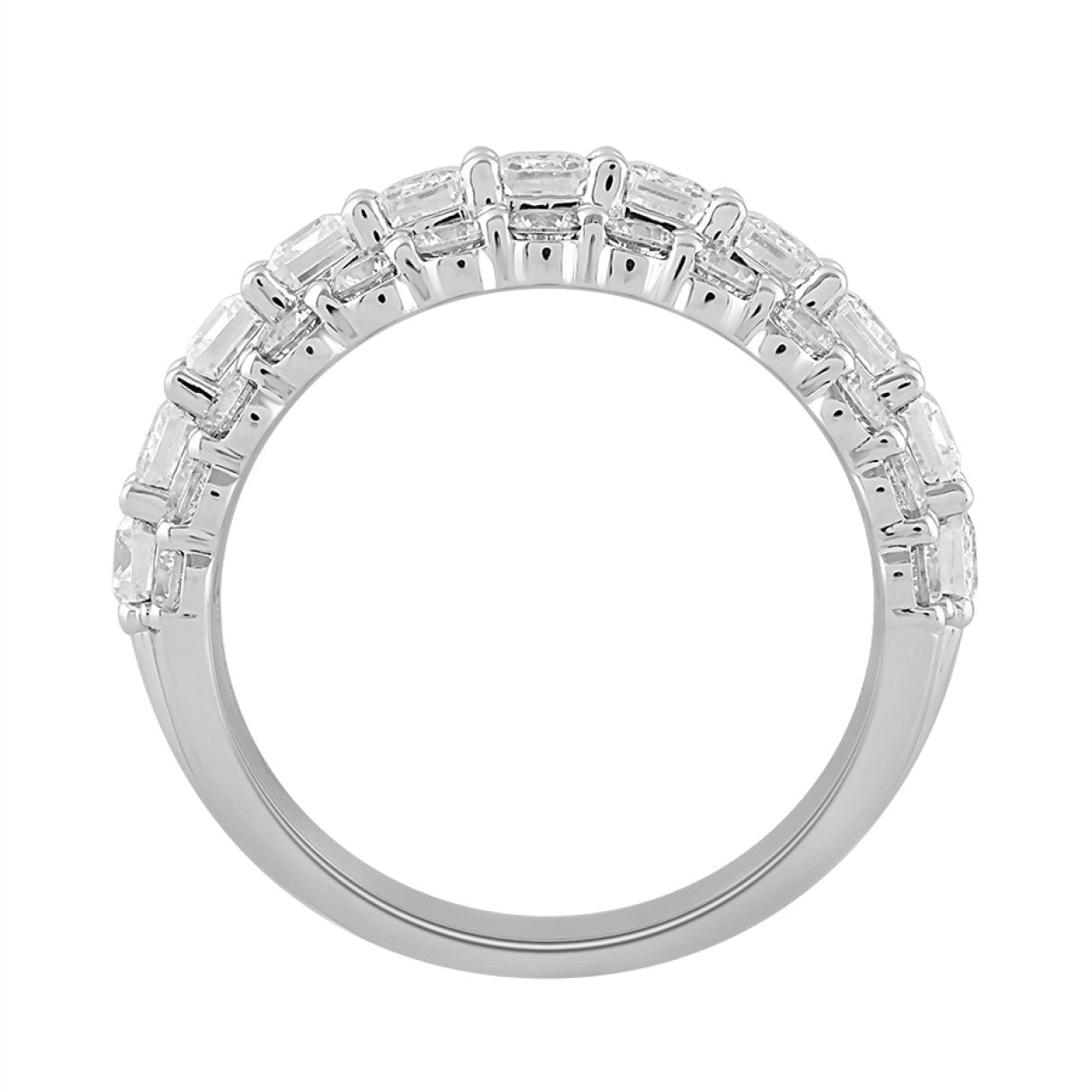 LADIES BAND 3 1/2CT ROUND/EMERALD DIAMOND 14K WHITE GOLD