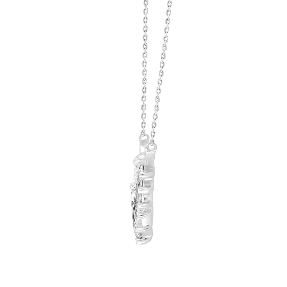 LADIES NECKLACE 4CT MARQUISE DIAMOND 14K WHITE GOLD