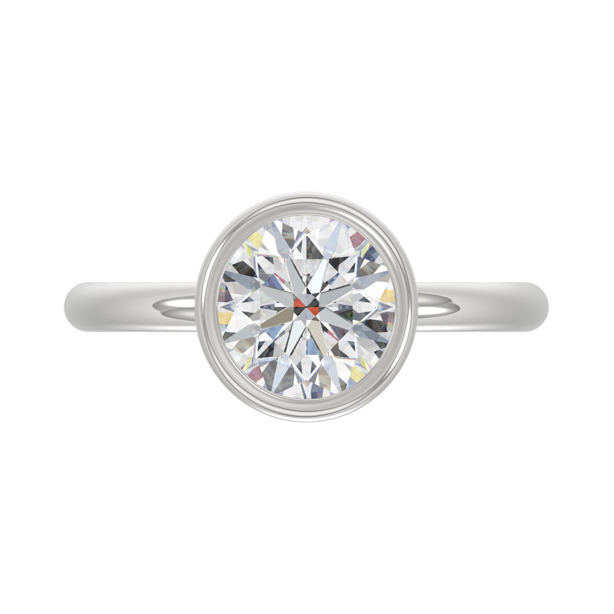 LADIES SOLITAIRE RING 2CT ROUND DIAMOND 14K WHITE GOLD (CENTER STONE ROUND DIAMOND 2CT )