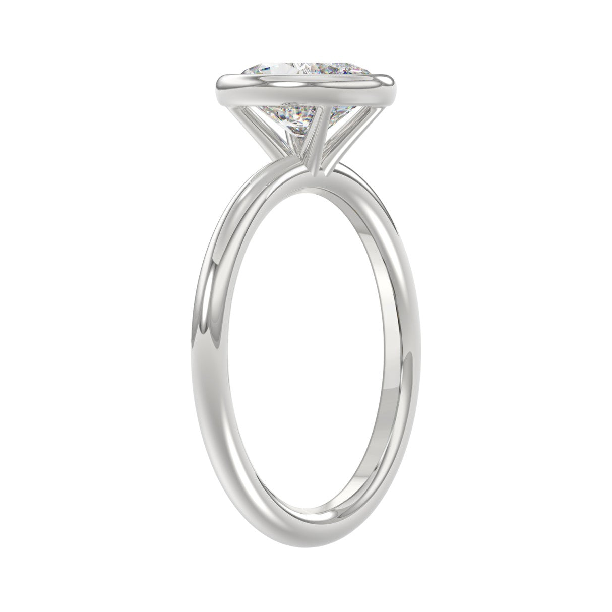 LADIES SOLITAIRE RING 2CT OVAL DIAMOND 14K WHITE GOLD (CENTER STONE OVAL DIAMOND 2CT )