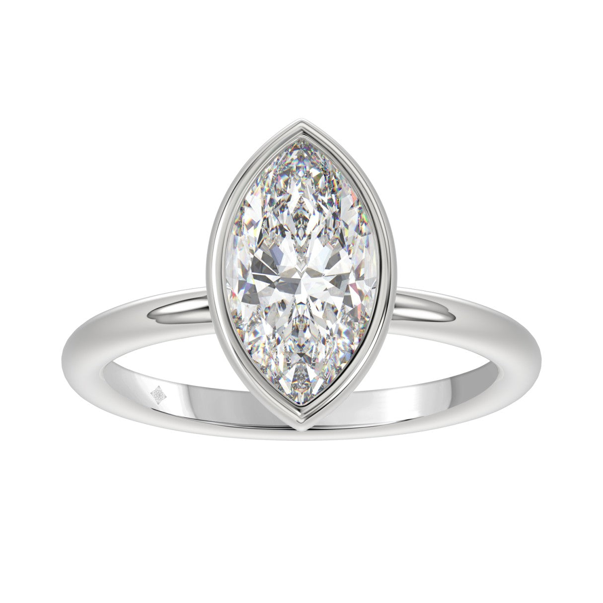 LADIES SOLITAIRE RING 2CT MARQUISE DIAMOND 14K WHITE GOLD (CENTER STONE MARQUISE DIAMOND 2CT )