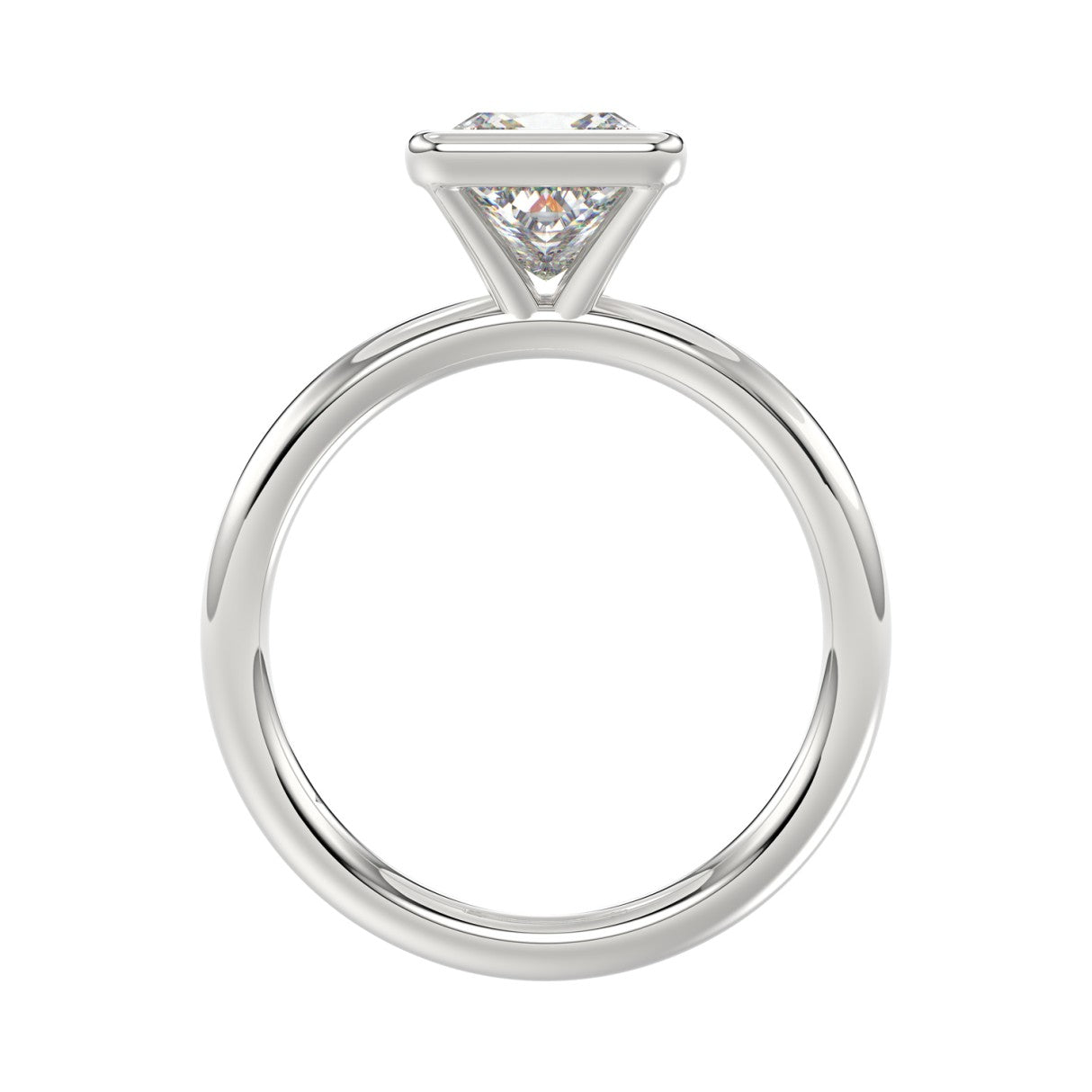 LADIES SOLITAIRE RING 2CT PRINCESS DIAMOND 14K WHITE GOLD (CENTER STONE PRINCESS DIAMOND 2CT )