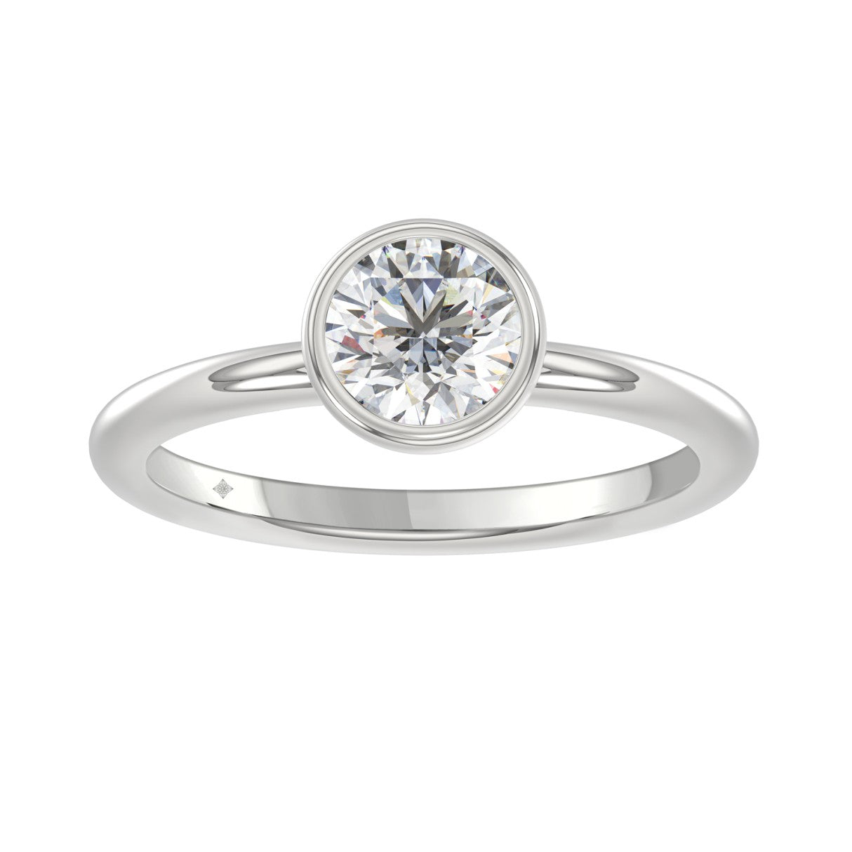 LADIES SOLITAIRE RING 1CT ROUND DIAMOND 14K WHITE GOLD (CENTER STONE ROUND DIAMOND 1CT )