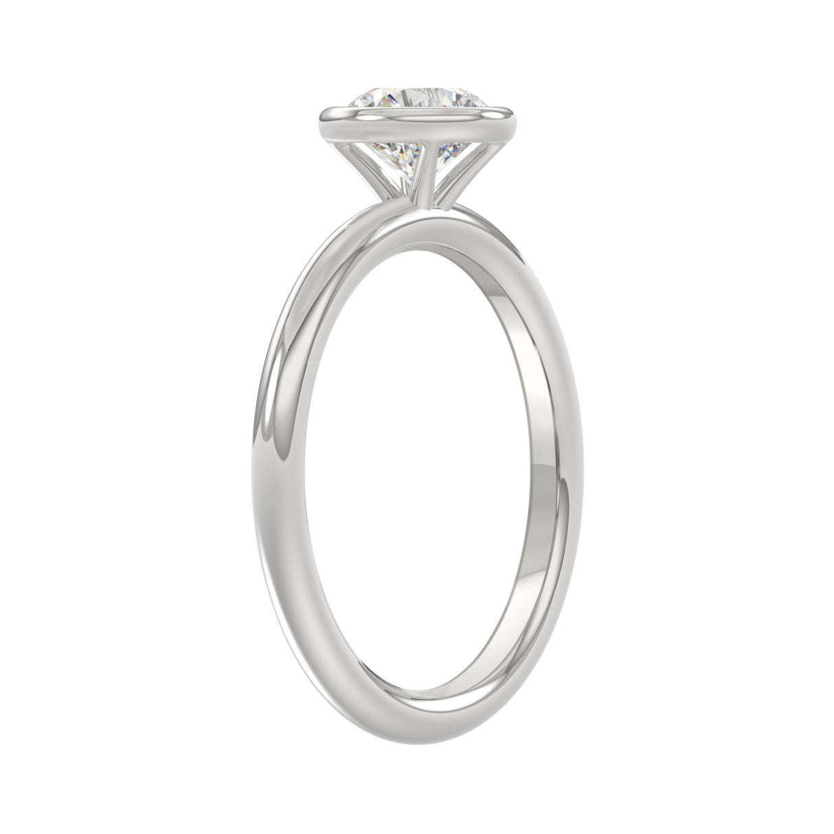 LADIES SOLITAIRE RING 1CT ROUND DIAMOND 14K WHITE GOLD (CENTER STONE ROUND DIAMOND 1CT )