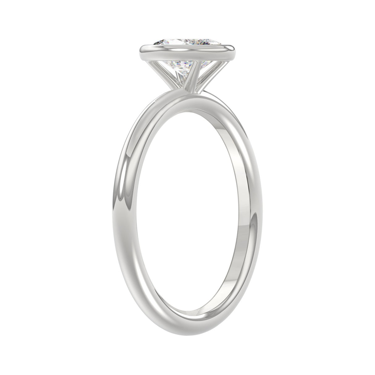 LADIES SOLITAIRE RING 1CT OVAL DIAMOND 14K WHITE GOLD (CENTER STONE OVAL DIAMOND 1CT )