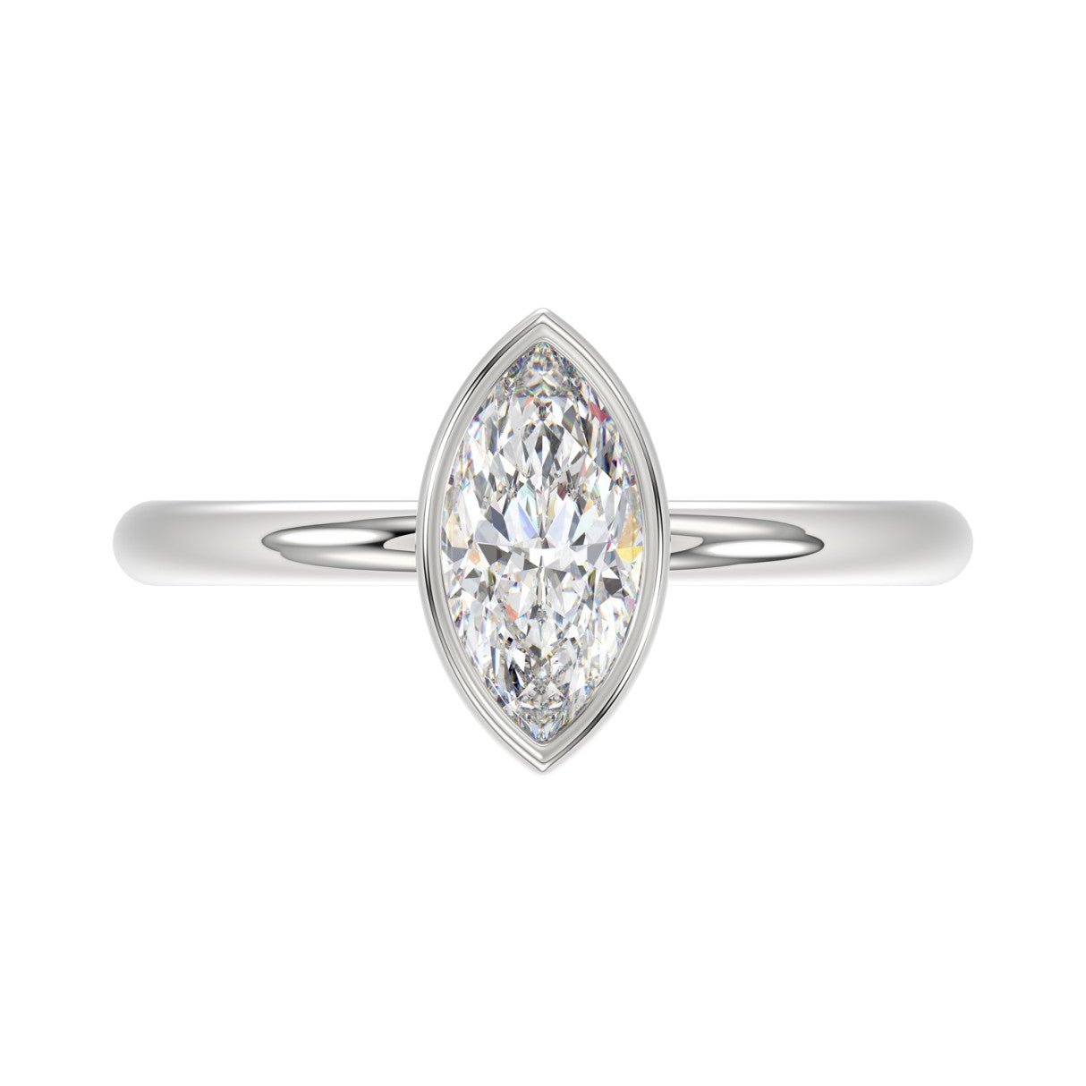 LADIES SOLITAIRE RING 1CT MARQUISE DIAMOND 14K WHITE GOLD (CENTER STONE MARQUISE DIAMOND 1CT )