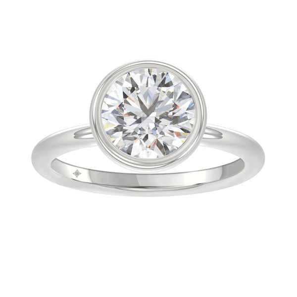 LADIES SOLITAIRE RING 3CT ROUND DIAMOND 14K WHITE GOLD (CENTER STONE ROUND DIAMOND 3CT )