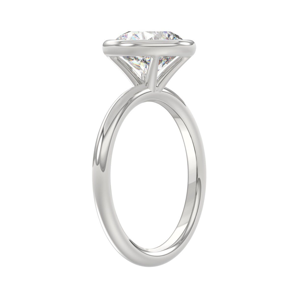 LADIES SOLITAIRE RING 3CT ROUND DIAMOND 14K WHITE GOLD (CENTER STONE ROUND DIAMOND 3CT )