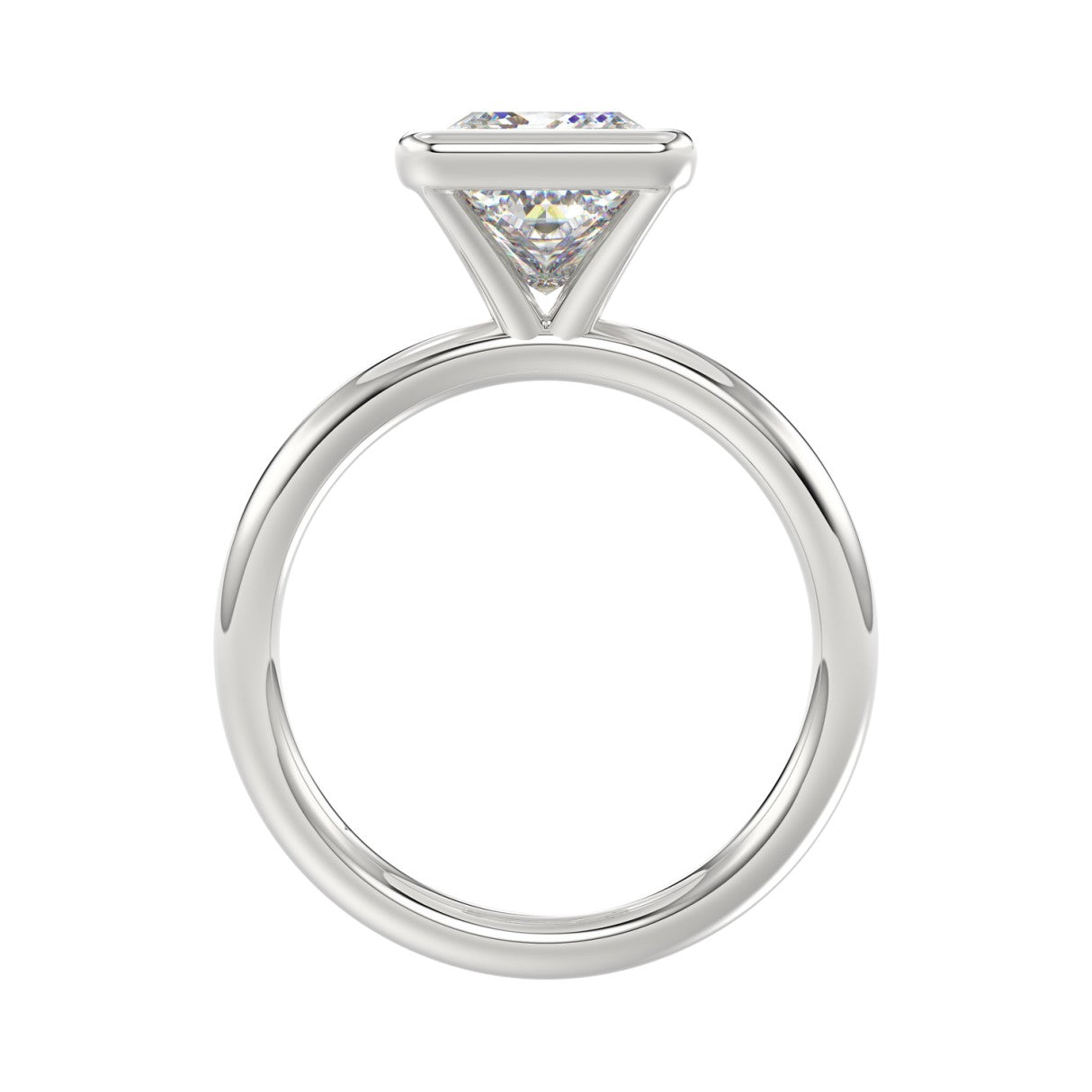 LADIES SOLITAIRE RING 3CT PRINCESS DIAMOND 14K WHITE GOLD (CENTER STONE PRINCESS DIAMOND 3CT )