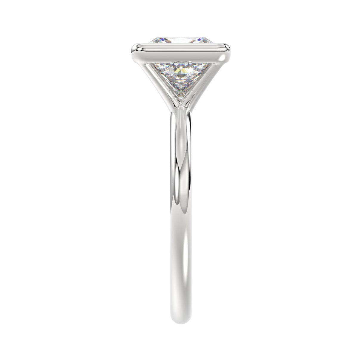 LADIES SOLITAIRE RING 3CT PRINCESS DIAMOND 14K WHITE GOLD (CENTER STONE PRINCESS DIAMOND 3CT )