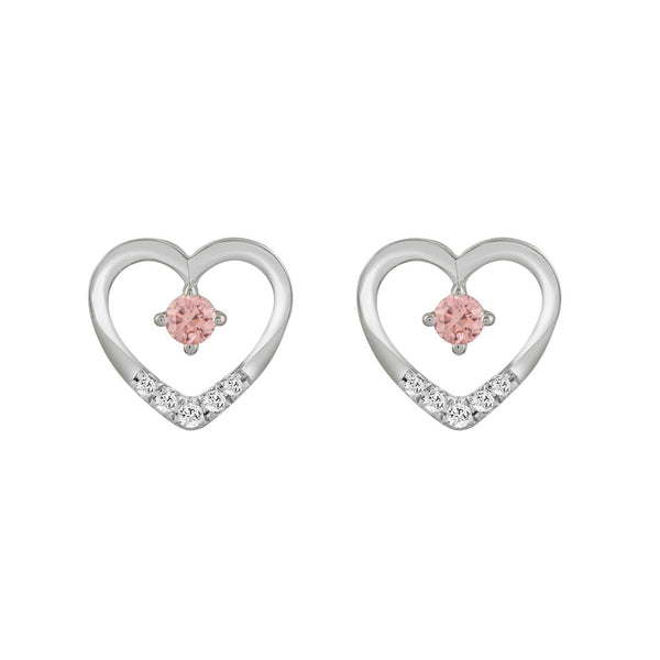 LADIES EARRINGS 1/3CT ROUND DIAMOND 14K WHITE GOLD (CENTER STONE ROUND DIAMOND 1/5CT )