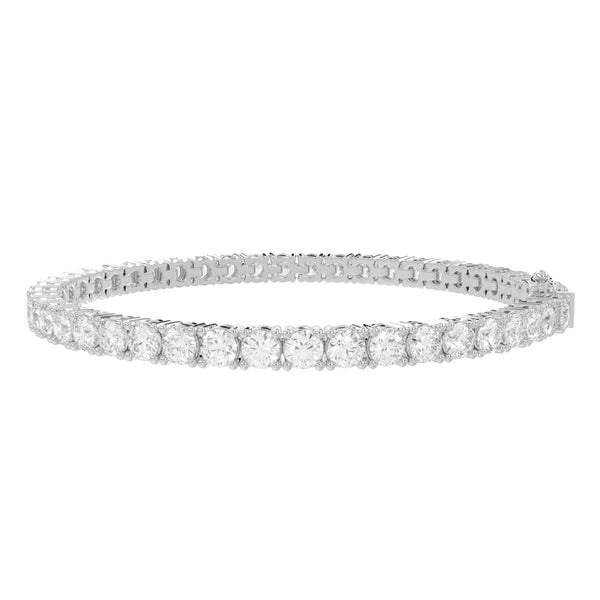LADIES TENNIS BRACELET 12 1/2CT ROUND DIAMOND 14K WHITE GOLD 