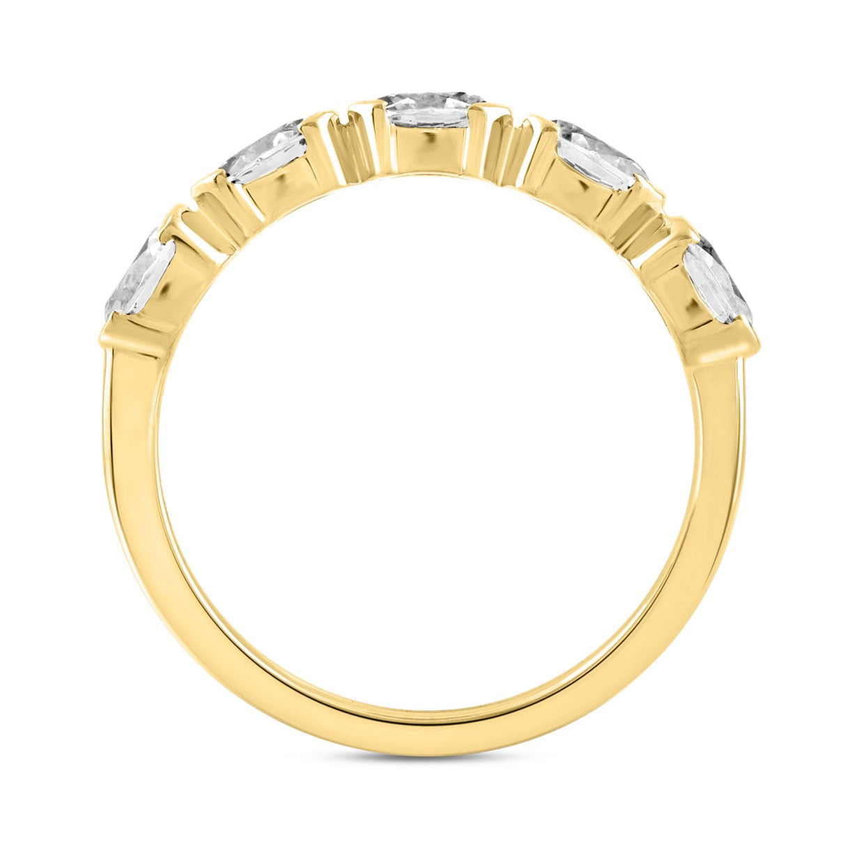 LADIES BAND 1CT OVAL DIAMOND 14K YELLOW GOLD