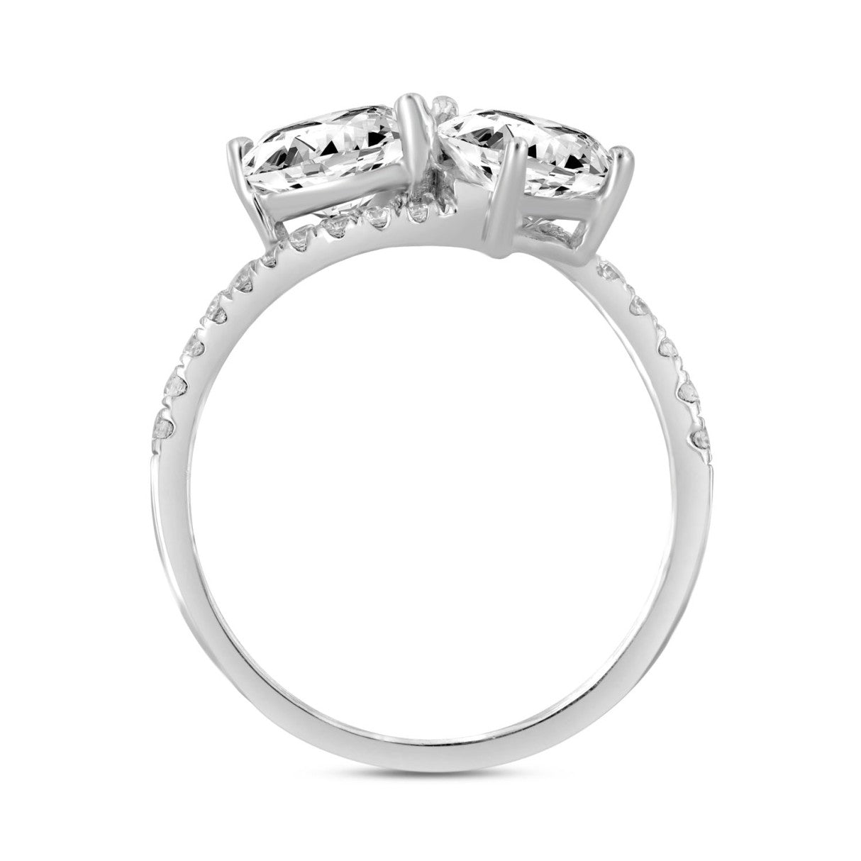 LADIES RING 3/4CT ROUND/HEART DIAMOND 14K WHITE GOLD