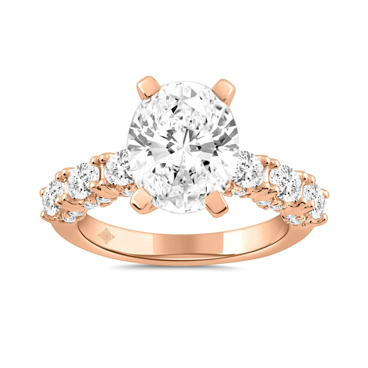 LADIES RING 4 1/2CT ROUND/OVAL DIAMOND 14K ROSE GOLD