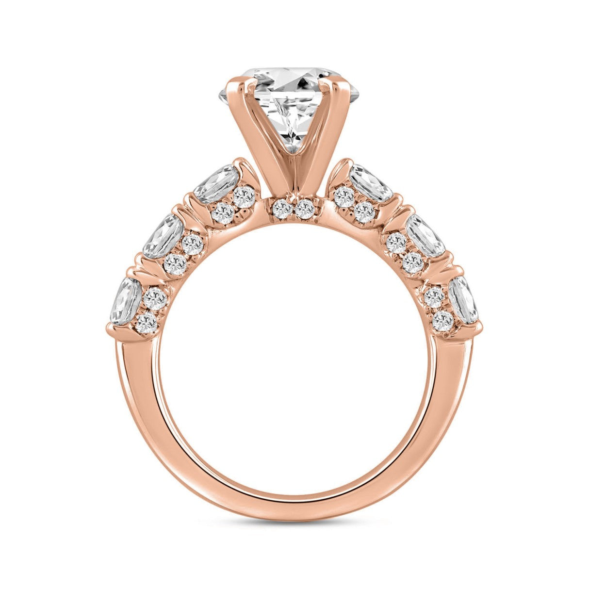 LADIES RING 4 1/2CT ROUND/OVAL DIAMOND 14K ROSE GOLD