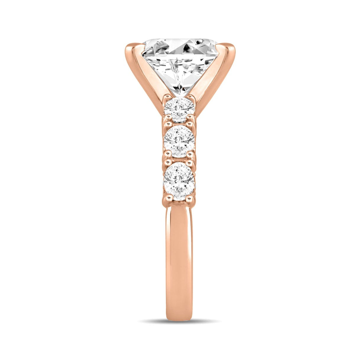 LADIES RING 4 1/2CT ROUND/OVAL DIAMOND 14K ROSE GOLD