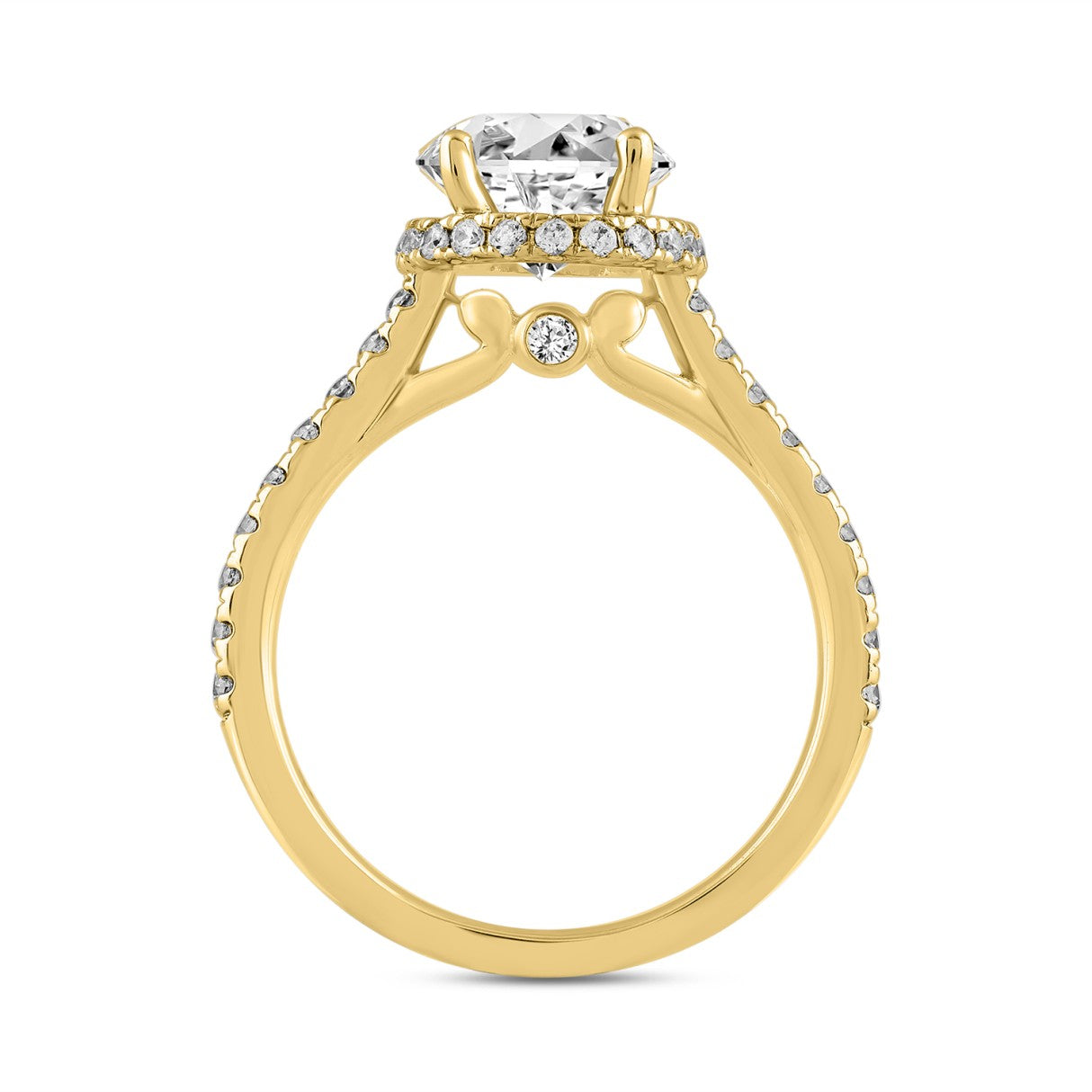LADIES RING 2 1/2CT ROUND DIAMOND 14K YELLOW GOLD (CENTER STONE ROUND DIAMOND 2CT )