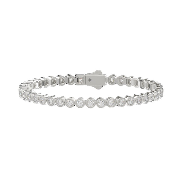 LADIES BRACELET 5.00CT ROUND DIAMOND 14K WHITE GOLD 