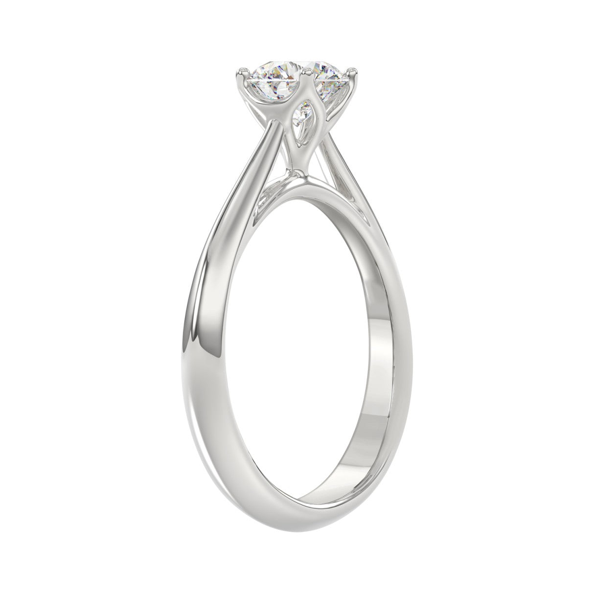 LADIES RING 0.75CT ROUND DIAMOND 14K WHITE GOLD 