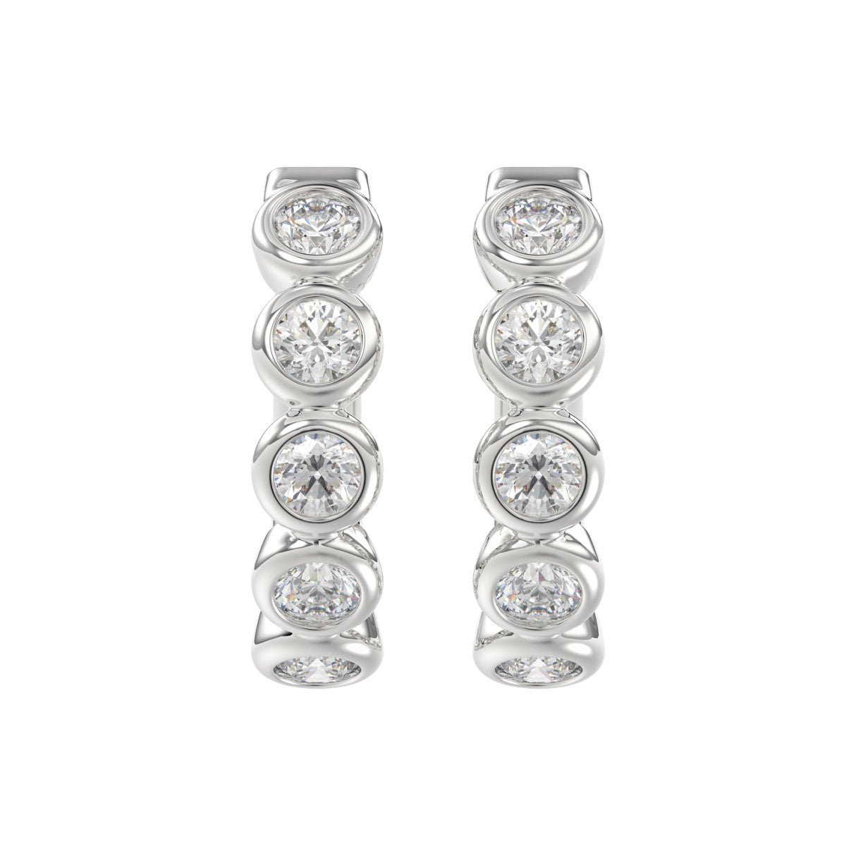 14K WHITE GOLD 1.00CT ROUND DIAMOND LADIES EARRINGS