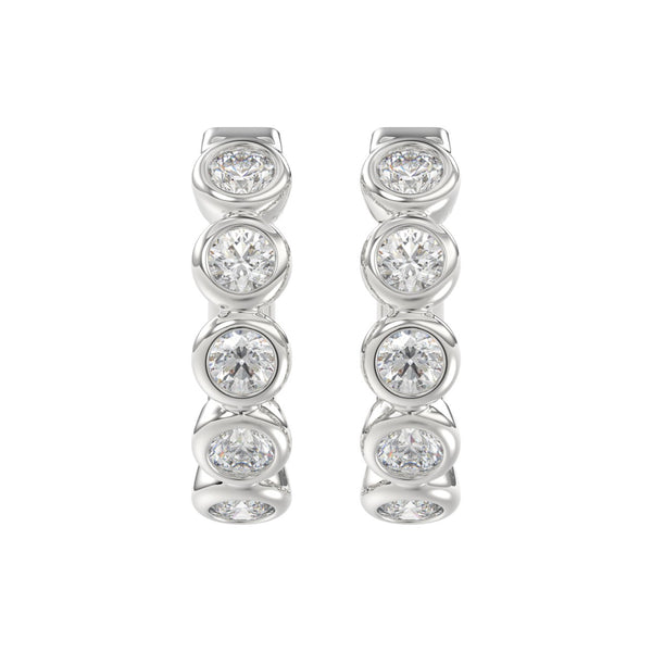 14K WHITE GOLD 1.00CT ROUND DIAMOND LADIES EARRINGS