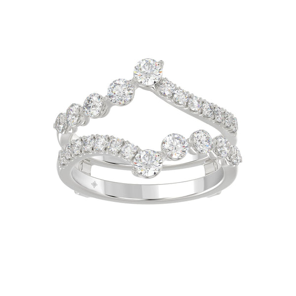 14K WHITE GOLD 1.00CT ROUND DIAMOND LADIES WRAP RING