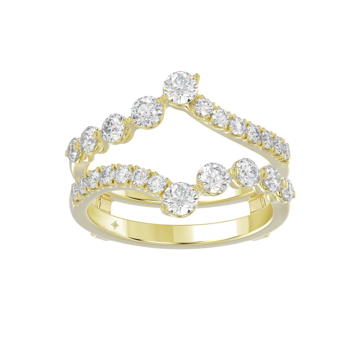 14K YELLOW GOLD 1.00CT ROUND DIAMOND LADIES WRAP RING